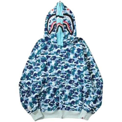 ABC CAMO Shark Zip Hoodie - Blue